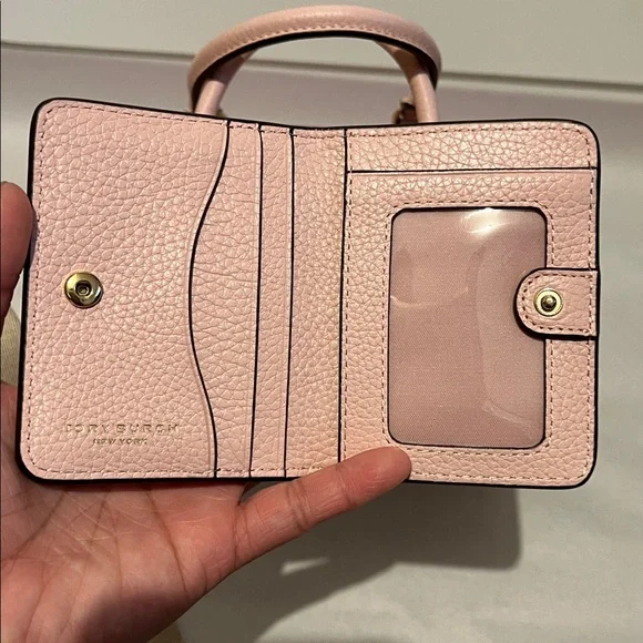 Tory Burch Pink Satchel/Crossbody Bag & Card Case - Picture 3 of 16